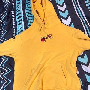 Yellow embroided hoodie